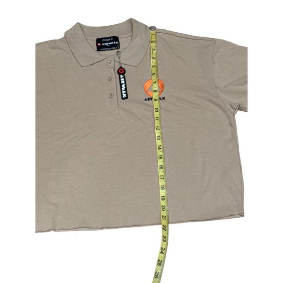 NWT Forever 21 x Airwalk Women's Plus Tan Cropped Polo Shirt Embroidered Logo - Picture 6 of 6